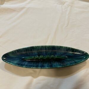 Oval Royal Haeger Vintage ashtray blue/green